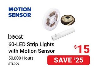 Visions Electronics Boost 60-led strip lights with motion sensor offer