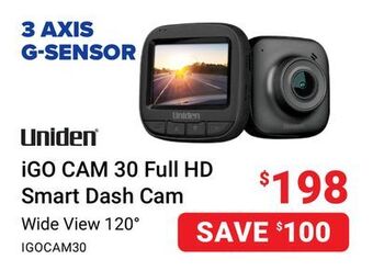 Visions Electronics Uniden igo cam 30 full hd smart dash cam offer