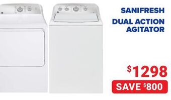 Visions Electronics Ge appliances 4.9 cu.ft top load washer +7.2 cu.ft. top load dryer offer