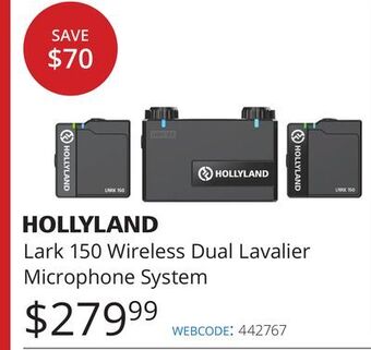 Vistek Hollyland lark 150 wireless dual lavalier microphone system offer