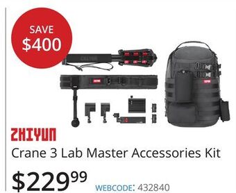 Vistek Zhiyun crane 3 lab master accessories kit offer