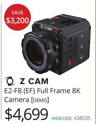 Vistek Z cam e2-f8 (ef) full frame 8k camera [demo] offer