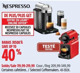 Canadian Tire Selected Coffeemakers. offer