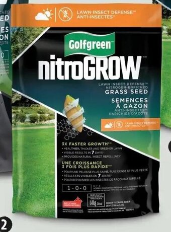 Canadian Tire Golfgreen NitroGROW Sun & Shade Lawn Insect Defense Grass Seed & Fertilizer Mix, 1.4kg. 59-1443-2. offer