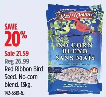 Canadian Tire Red Ribbon Bird Seed. No-corn blend. 13kg. 142-5319-6. offer