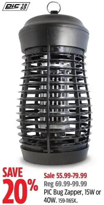 Canadian Tire PIC Bug Zapper, 15W or 40W. 159-1165X. offer