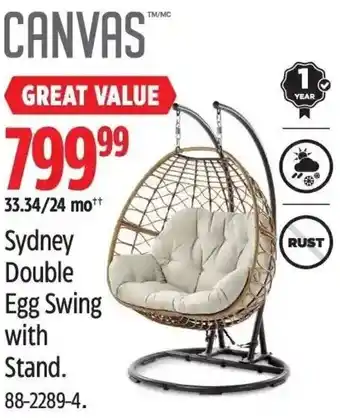 Canadian Tire Sydney Double Egg Egg Swing with Stand. 88-2289-4. offer