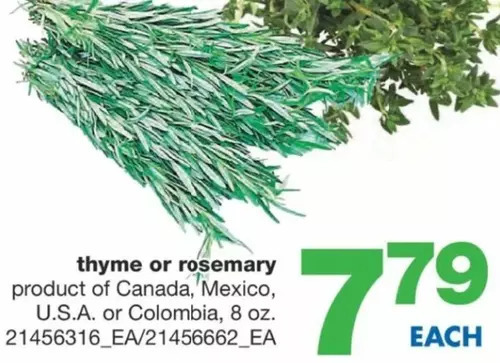 Wholesale Club Thyme or rosemary offer