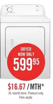 The Brick Inglis 6.5 cu. ft. electric dryer with automatic drying control – yied4671ew offer