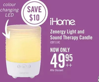The Brick Ihome zenergy light and sound therapy candle - izbt110wft offer