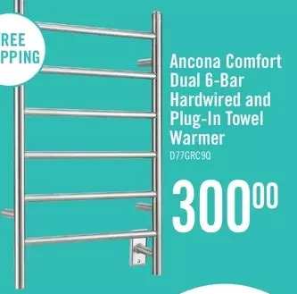 The Brick Ancona comfort dual 6-bar hardwired and plug-in towel warmer - an-5307 offer