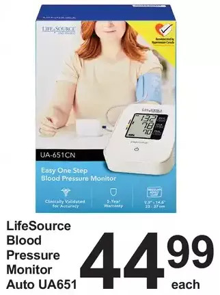 Pharmasave Lifesource blood pressure monitor auto ua651 offer