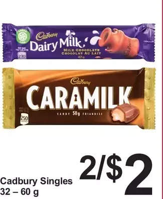 Pharmasave Cadbury singles offer