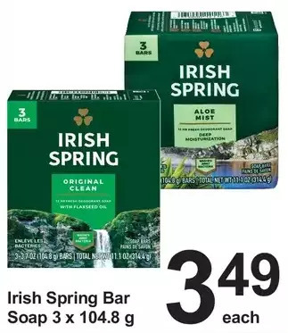 Pharmasave Irish spring bar soap offer