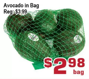 Top Food Supermarket Avocado in bag offer