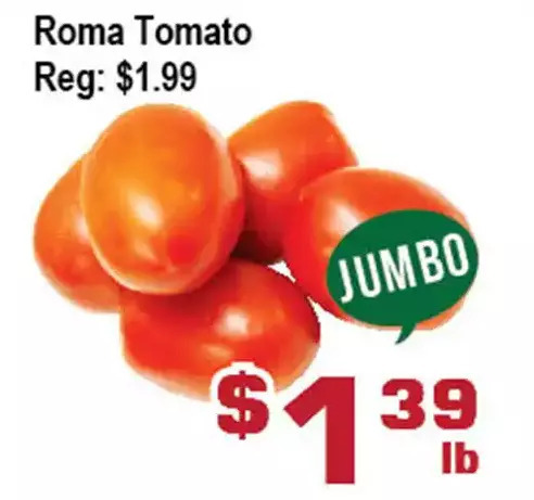 Top Food Supermarket Roma tomato offer