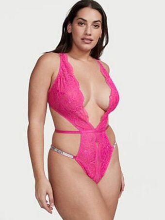 Victoria's Secret Shine strap lace crotchless teddy offer