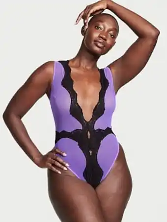 Victoria's Secret Mesh & lace crotchless teddy offer