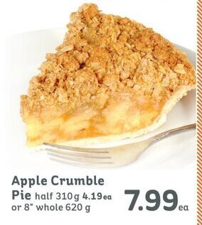 IGA Apple Crumble pie offer
