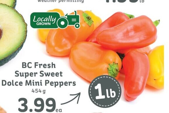 IGA BC fresh super sweet dolce mini peppers 454g offer