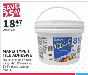 Co-op MAPEI TYPE 1 TILE ADHESIVE offer