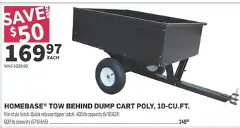 Co-op HOMEBASEⓇ TOW BEHIND DUMP CART POLY, 10-CU.FT offer
