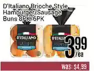 D'italiano brioche style hamburger/sausage buns