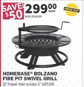 Co-op HOMEBASEⓇ BOLZANO FIRE PIT SWIVEL GRILL 30" firebowl. Poker included. 47" offer