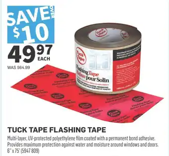 Co-op TUCK TAPE FLASHING TAPE, 6" x 75' offer