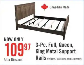 The Brick 3-Pc. Full, Queen, King Metal Support Rails offer