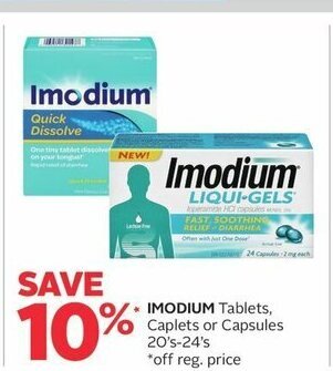 Rexall * IMODIUM Tablets, Caplets or Capsules 20's-24's offer