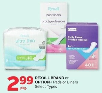 Rexall REXALL BRAND or OPTION+ Pads or Liners offer