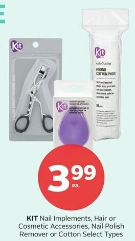 Rexall KIT Nail Implements, Hair or Cosmetic Accessories, Nail Polish Remover or Cotton offer