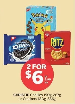 Rexall CHRISTIE Cookies 150g-287g or Crackers 180g-386g offer
