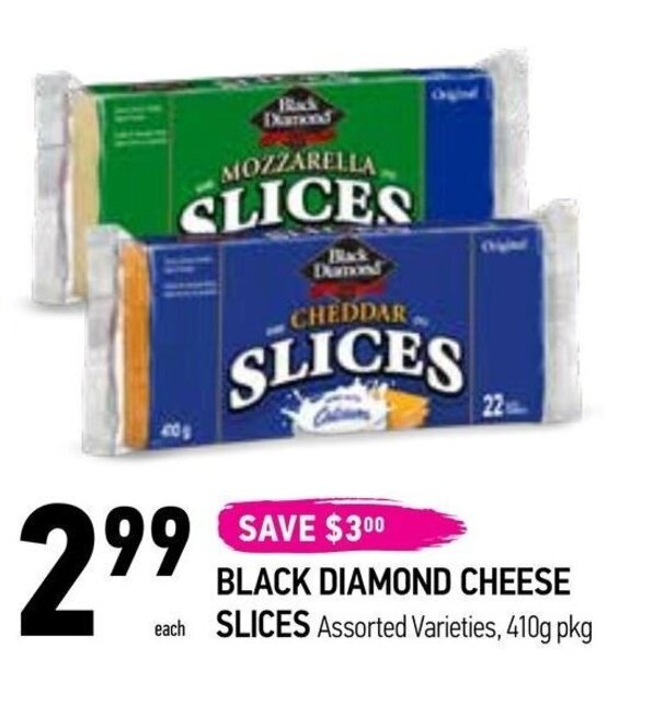 Coppa's Fresh Market BLACK DIAMOND CHEESE SLICES 410g pkg offer