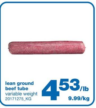 Wholesale Club Lean ground beef tube offer