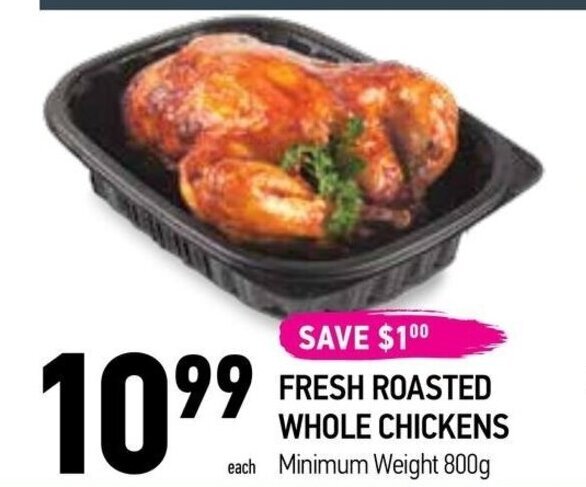 Coppa's Fresh Market FRESH ROASTED WHOLE CHICKENS 800g offer