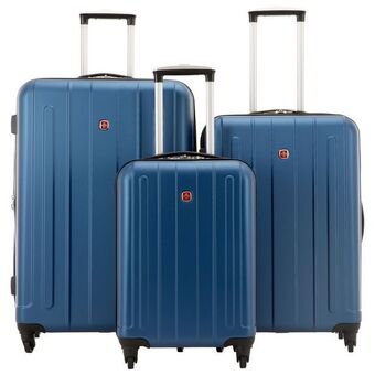 Best Buy Swissgear london 3-piece hard side expandable luggage set - blue - only at best buy offer