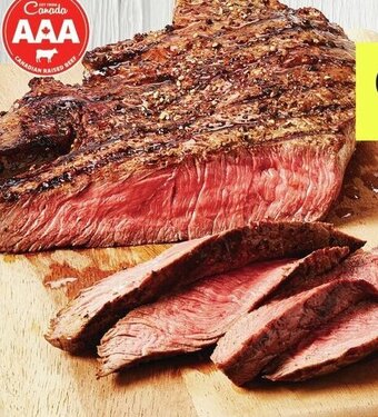 IGA Top Sirloin Steaks cut by your meat expert from Canada AAA grade beef 22.02/kg offer