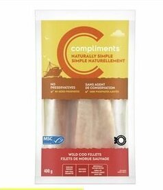 IGA COMPLIMENTS NATURALLY SIMPLE IQF Cod, Haddock or Sole Fillets 400 g offer