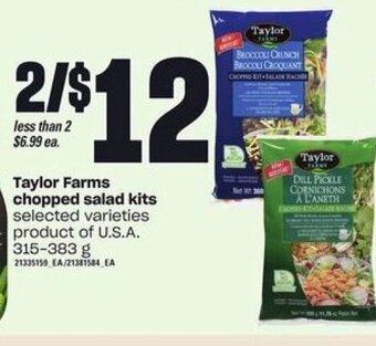 Independent Grocer Taylor Farms chopped salad kits offer