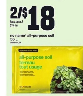 Independent Grocer no name all-purpose soil 50 L offer
