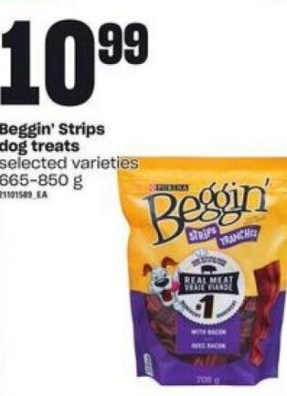 Independent Grocer Beggin' Strips dog treats selected varieties 665-850 g offer