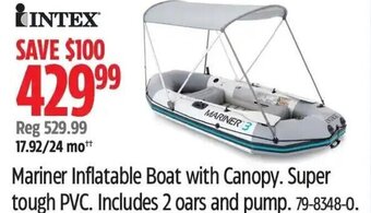 Canadian Tire INTEX Mariner Inflatable Boat with Canopy offer