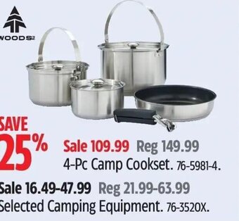 Canadian Tire WOODS 4-Pc Camp Cookset offer