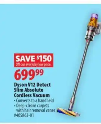 London Drugs Dyson V12 Detect Slim Absolute Cordless Vacuum - Deep-deans carpets with hair removal vanes #405863-01 offer