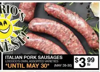 ITALIAN PORK SAUSAGES