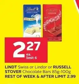 Rexall RUSSELL STOVER Chocolate Bars 85g-100g offer