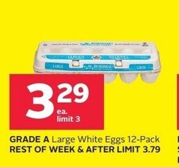 Rexall GRADE A Large White Eggs 12-Pack offer