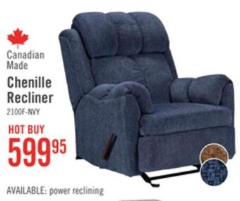 The Brick Navy chenille rocker recliner offer